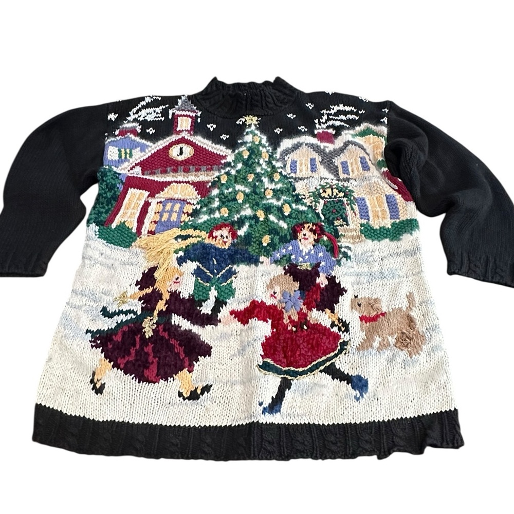 Women’s Black Cable Turtleneck Sweater